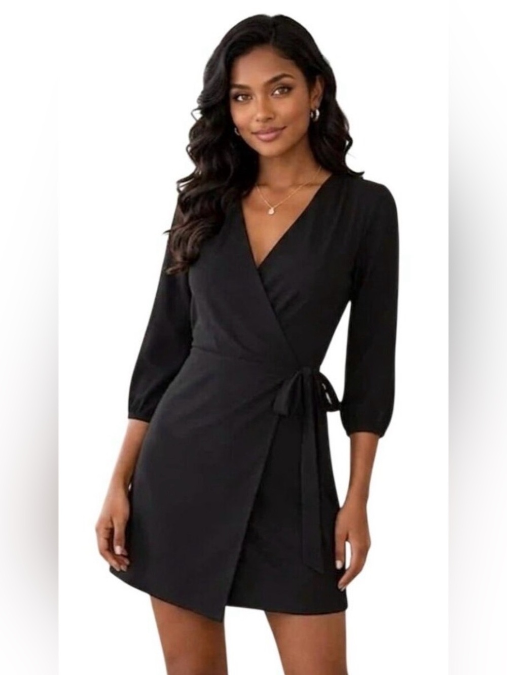 J Crew crepe Black wrap dress. 4 Petite. Excellent condition. Career. Cocktail.